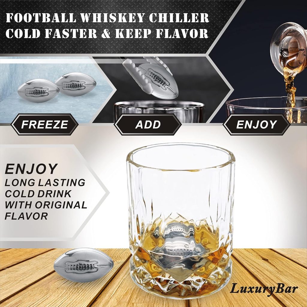 Football Whiskey Decanter Set with Glasses Spout Football Chiller,47oz Whiskey Decanter Sets for Men,Tequila Liquor Decanters for Alcohol Bourbon Gifts for Men Gifts for Dad Boyfriend Him Husband Football Whiskey Decanter Set with Glasses Spout Football Chiller,47oz Whiskey Decanter Sets for Men,Tequila Liquor Decanters for Alcohol Bourbon Gifts for Men Gifts for Dad Boyfriend Him Husband