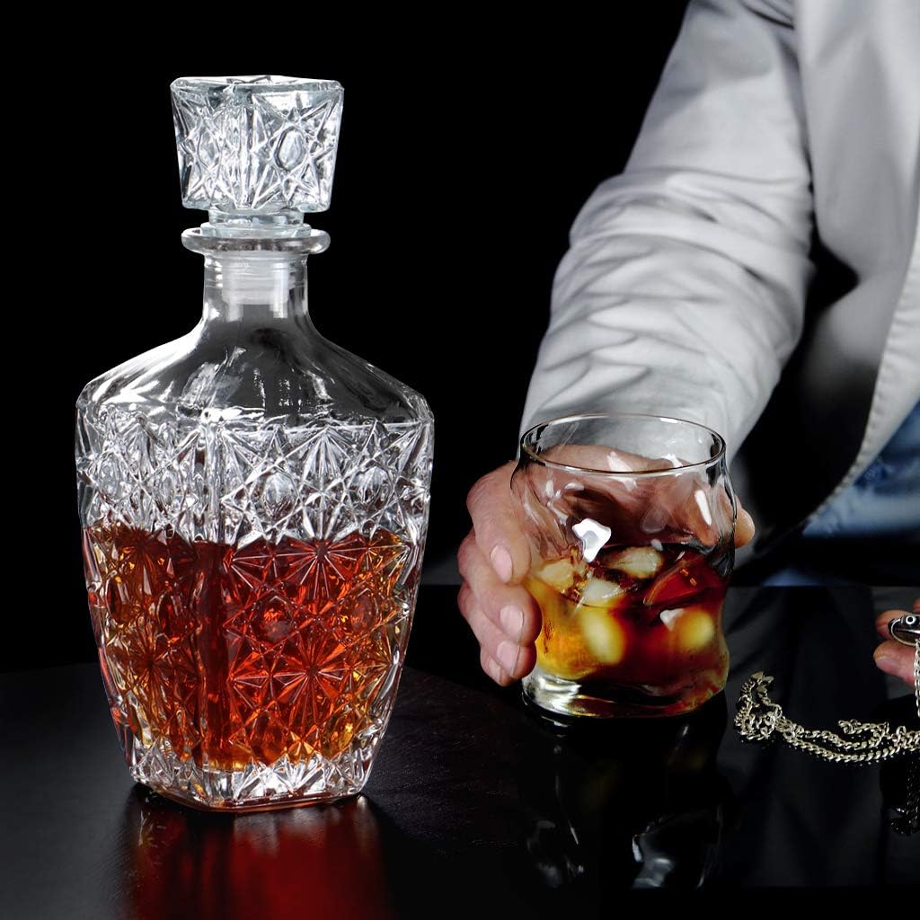 MDLUU Liquor Decanter, Glass Spirits Decanter with Airtight Stopper, Whiskey Vodka Bourbon Decanter Bottle for Gift, Home, Bar, Party Decor, 27oz/800ml (Square) MDLUU Liquor Decanter, Glass Spirits Decanter with Airtight Stopper, Whiskey Vodka Bourbon Decanter Bottle for Gift, Home, Bar, Party Decor, 27oz/800ml (Square)