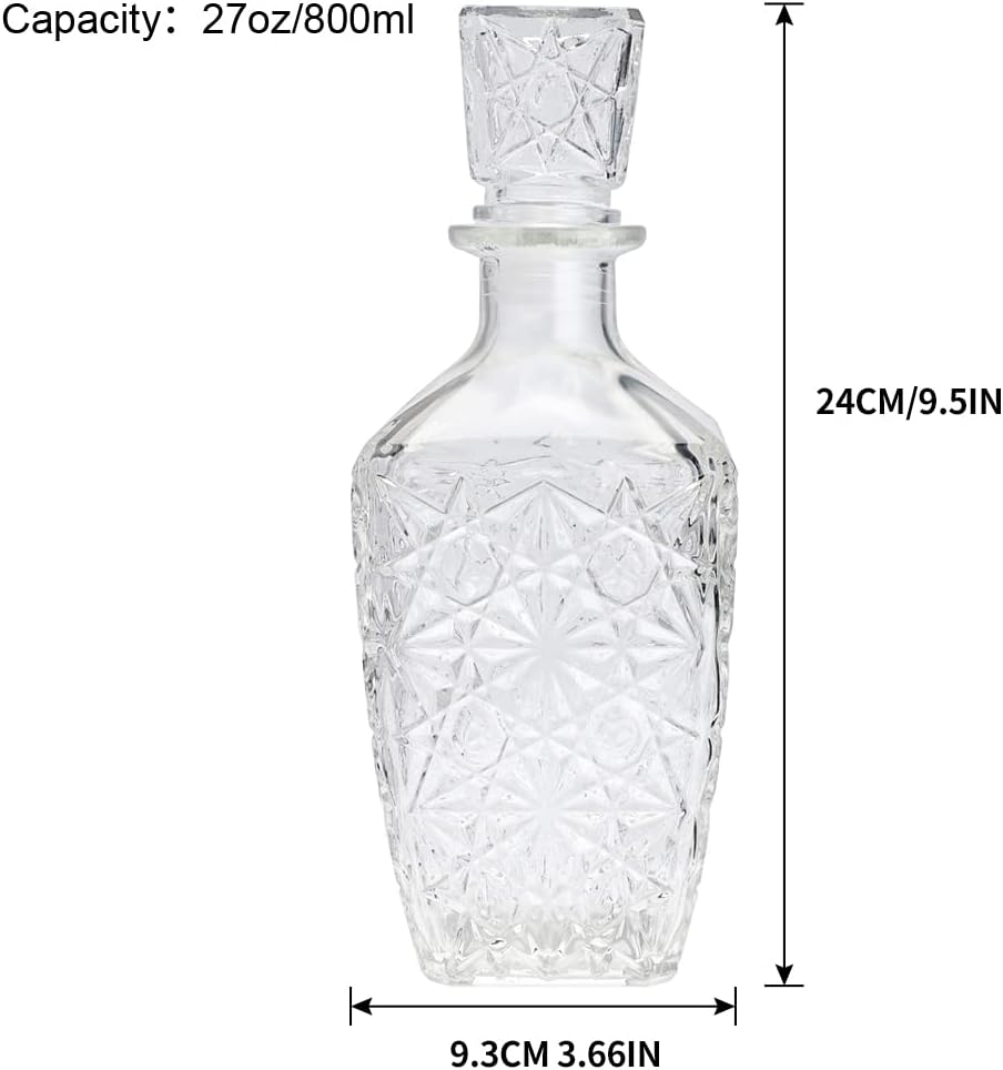 MDLUU Liquor Decanter, Glass Spirits Decanter with Airtight Stopper, Whiskey Vodka Bourbon Decanter Bottle for Gift, Home, Bar, Party Decor, 27oz/800ml (Square) MDLUU Liquor Decanter, Glass Spirits Decanter with Airtight Stopper, Whiskey Vodka Bourbon Decanter Bottle for Gift, Home, Bar, Party Decor, 27oz/800ml (Square)