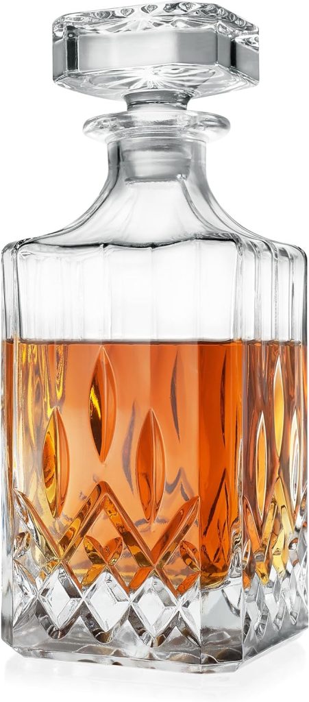 Luxury Gift For Men – Whiskey Decanter For Beloved Husband Or Dad Birthday Gift – Handmade Lead-Free Glass Decanter Is a Great Gift Idea for Whiskey, Bourbon, Vodka, Rum, Scotch lovers