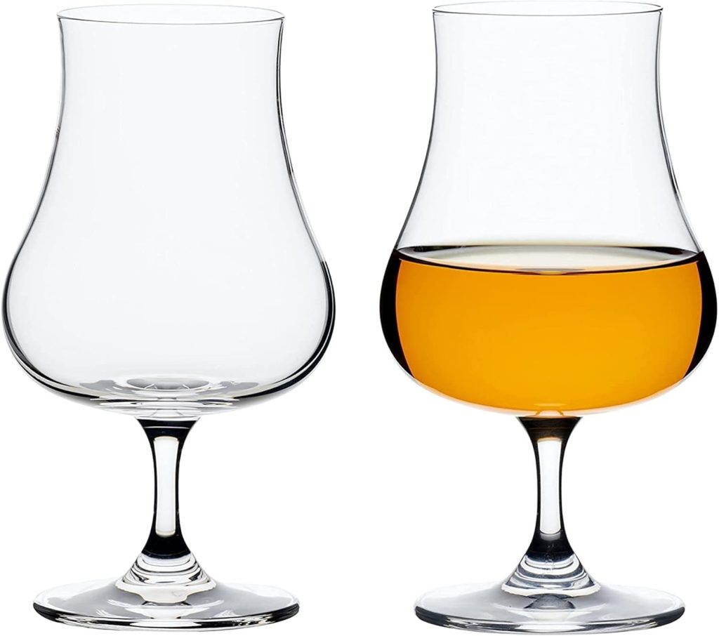 Muldale Crystal Brandy Snifter Set of 2 - Norden Design 7.5 oz Cognac Tulip Nosing Glasses for Whiskey and Rum - Thin and Elegant European Crystal - A Perfect Glass for Spirits - Gift Boxed