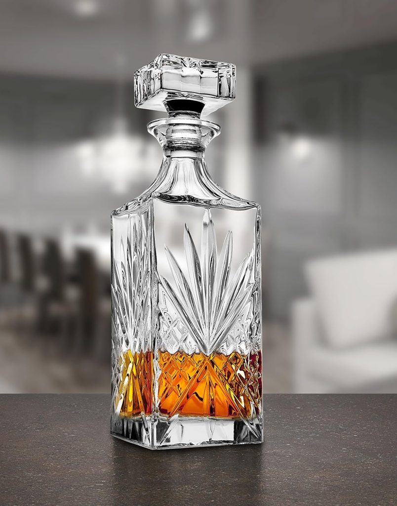 Whiskey Decanter for Scotch, Liquor, Vodka, Wine or Bourbon - Irish Cut 750ml