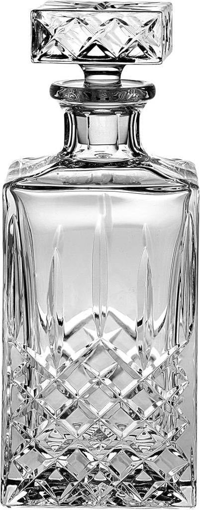 Barski - Hand Cut - Mouth Blown - Crystal - Whiskey - Square Decanter - 30 oz. - Made in Europe