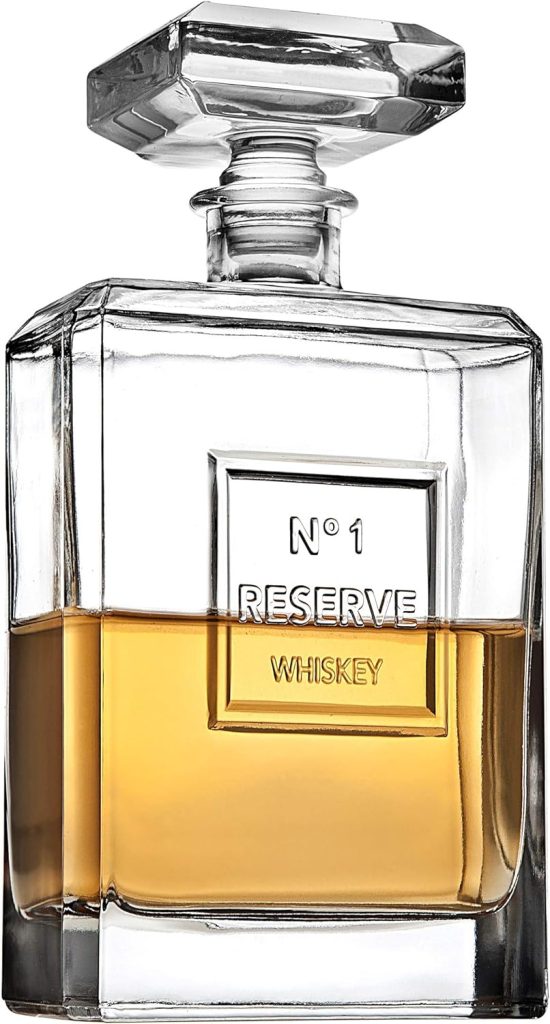 Godinger Reserve Whiskey Decanter for Liquor Scotch Bourbon - 40oz Clear