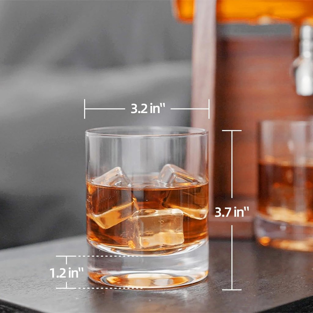 Jillmo Whiskey Decanter Sets for Men, 1250ml Decanter Set with 2 Whiskey Glasses, Ideal Bourbon Gifts for Men