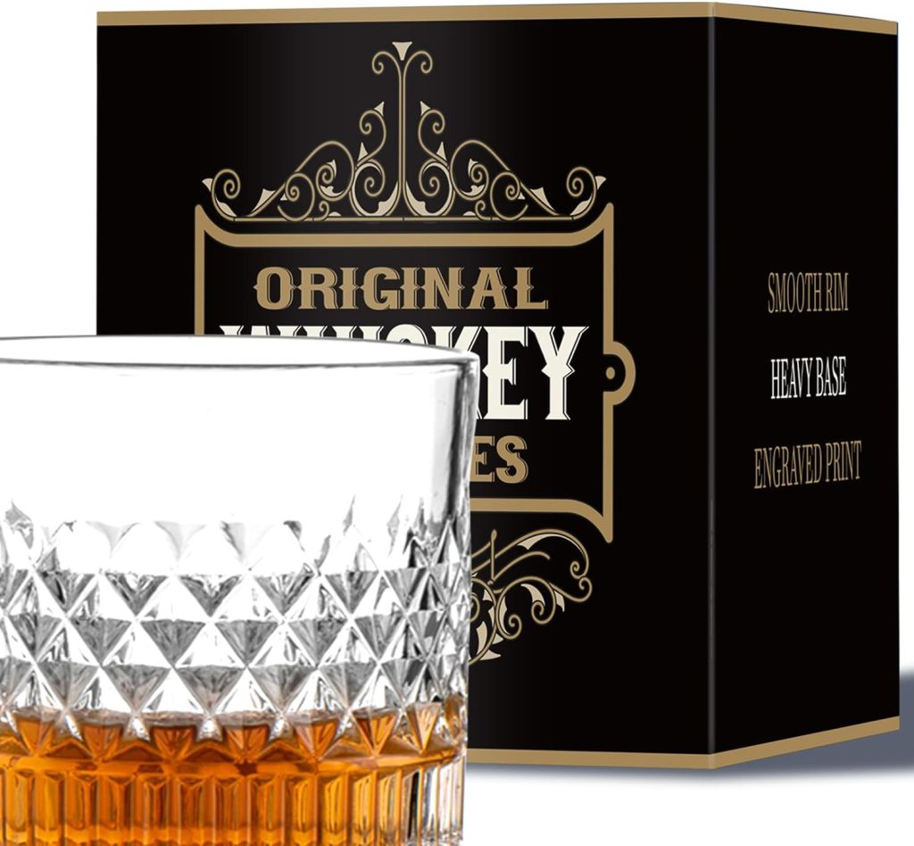 Whiskey Decanter Sets with 4 Glasses | Birthday Gifts for Men Dad Boyfriend | Luxurious Crystal Whiskey Glasses Set  Wine Decanter w/ 8 Whiskey Stones for Liquor Bourbon Scotch Brandy - Premium Box