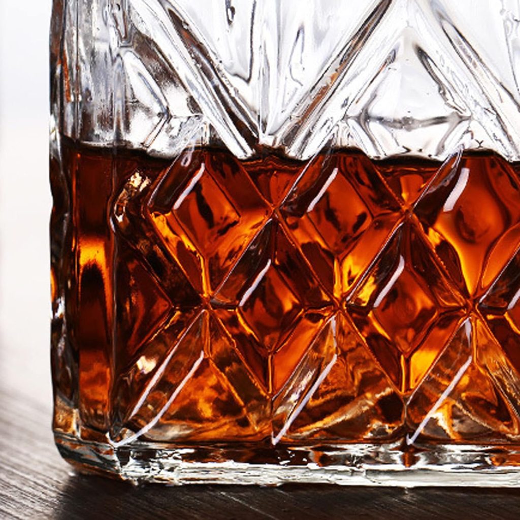 1PCS 33.8 oz Diamond Decanter Whiskey Decanter Crystal Whiskey Bottle – For Whiskey, Bourbon, Scotch and Spirits