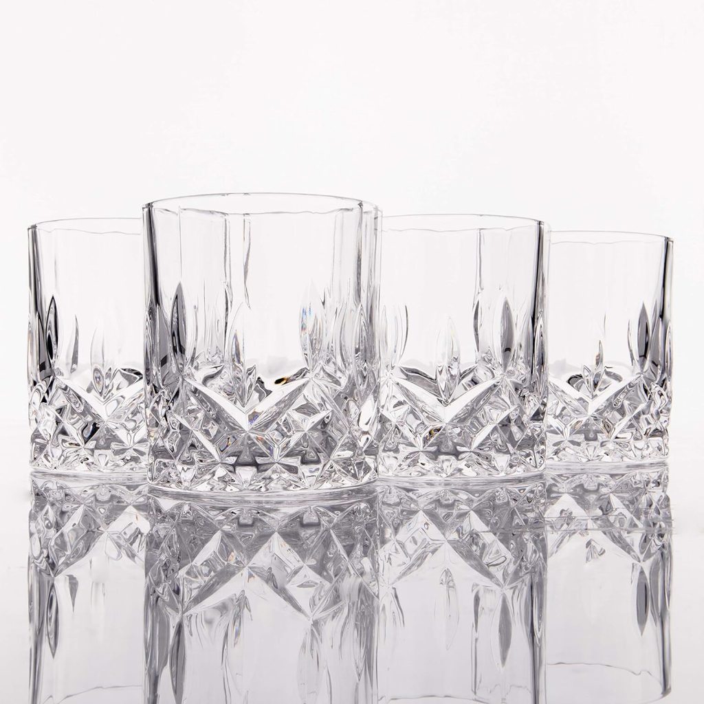 LEMONSODA Crystal Cut Old Fashioned Whiskey Glasses - With Premium Gift Box - 10oz Premium Lead-Free Crystal Glass Tumbler For Drinking Bourbon, Scotch, Cognac, Cocktails (Set of 2)