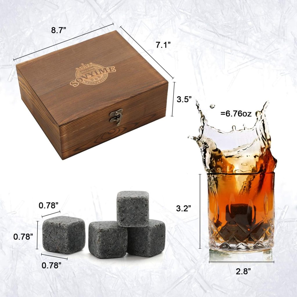 Whiskey Gifts for Men, Whiskey Glasses Set of 2, Granite Chilling Whiskey Stones, Bourbon Gifts for Men, Unique Gifts for Men Birthday Christmas Fathers Day Valentine Retirement Groomsmen