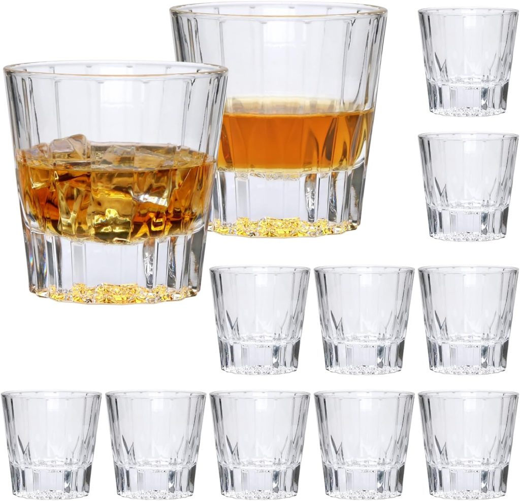 Whiskey Glasses,7oz Old Fashioned Wine Glasses,whiskey gifts for men,Cocktails, Wine, Whiskey, Night Parties, Birthday Parties, and Gifts (12PCS)