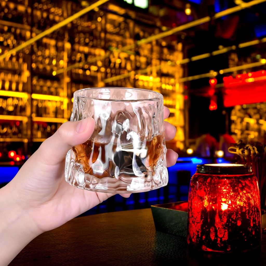 AFN Whiskey Gifts for Men, Old Fashioned Whiskey Glasses, 4 Crystal Glasses in Gift Box for Drinking Bourbon, Scotch Whisky, Cocktail, Liquor, Brandy, Rum for Men Women at Home Bar (Water Wave Style) AFN Whiskey Gifts for Men, Old Fashioned Whiskey Glasses, 4 Crystal Glasses in Gift Box for Drinking Bourbon, Scotch Whisky, Cocktail, Liquor, Brandy, Rum for Men Women at Home Bar (Water Wave Style)