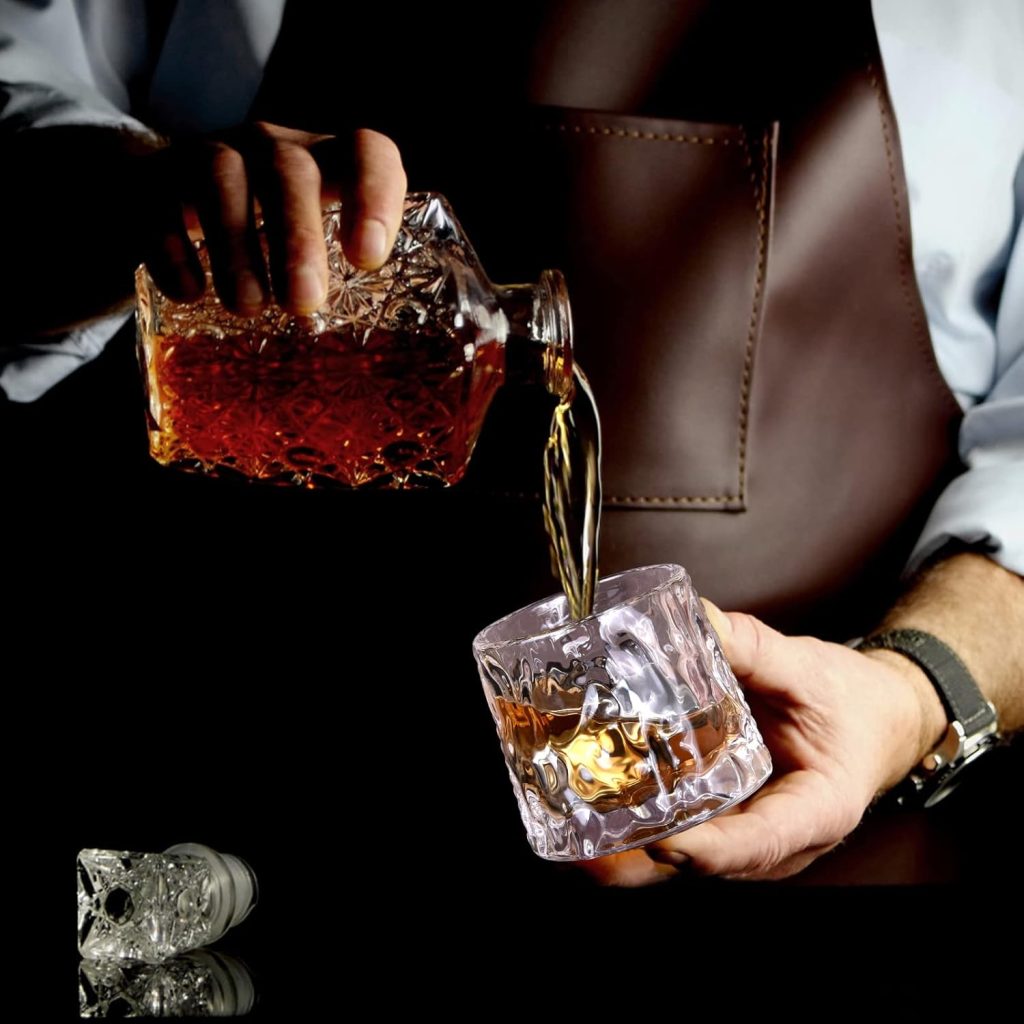 AFN Whiskey Gifts for Men, Old Fashioned Whiskey Glasses, 4 Crystal Glasses in Gift Box for Drinking Bourbon, Scotch Whisky, Cocktail, Liquor, Brandy, Rum for Men Women at Home Bar (Water Wave Style) AFN Whiskey Gifts for Men, Old Fashioned Whiskey Glasses, 4 Crystal Glasses in Gift Box for Drinking Bourbon, Scotch Whisky, Cocktail, Liquor, Brandy, Rum for Men Women at Home Bar (Water Wave Style)