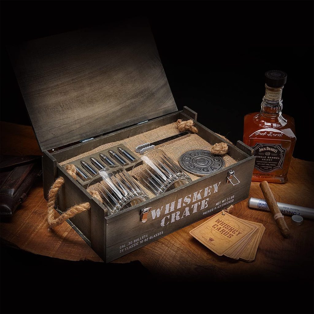 Bullet Whiskey Stones Gift Set by Royal Reserve | Artisan Crafted Bourbon Glasses, Coasters, Crate – Whiskey Gifts for Men Husband Dad Boyfriend Ranger Hunter Bullet Whiskey Stones Gift Set by Royal Reserve | Artisan Crafted Bourbon Glasses, Coasters, Crate – Whiskey Gifts for Men Husband Dad Boyfriend Ranger Hunter