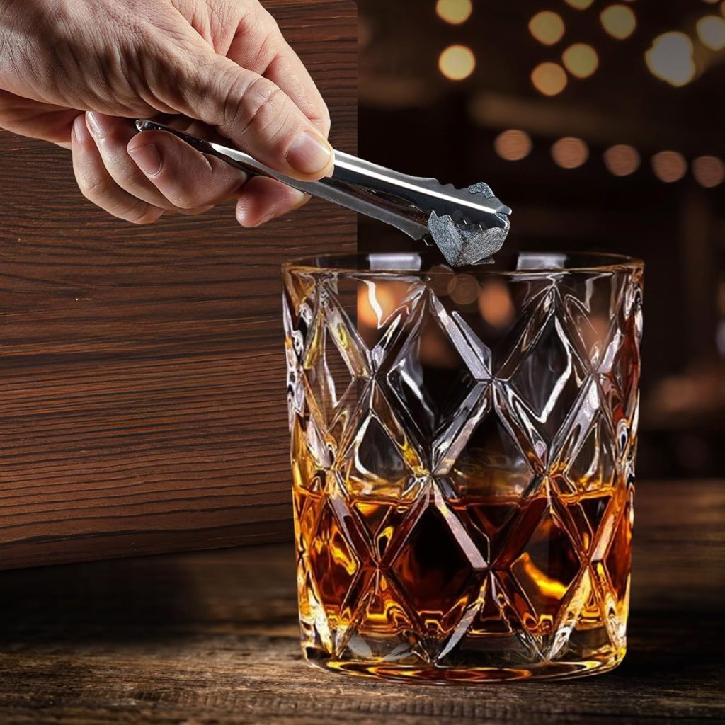 Whiskey Stones Gift Set - Bourbon Stones Gift for Men - 4 Granite Chilling Whiskey Rocks - Whiskey Glass and Stones Set - Drinking Gifts for Men Dad Husband Birthday Fathers Day Groomsmen Gifts Whiskey Stones Gift Set - Bourbon Stones Gift for Men - 4 Granite Chilling Whiskey Rocks - Whiskey Glass and Stones Set - Drinking Gifts for Men Dad Husband Birthday Fathers Day Groomsmen Gifts